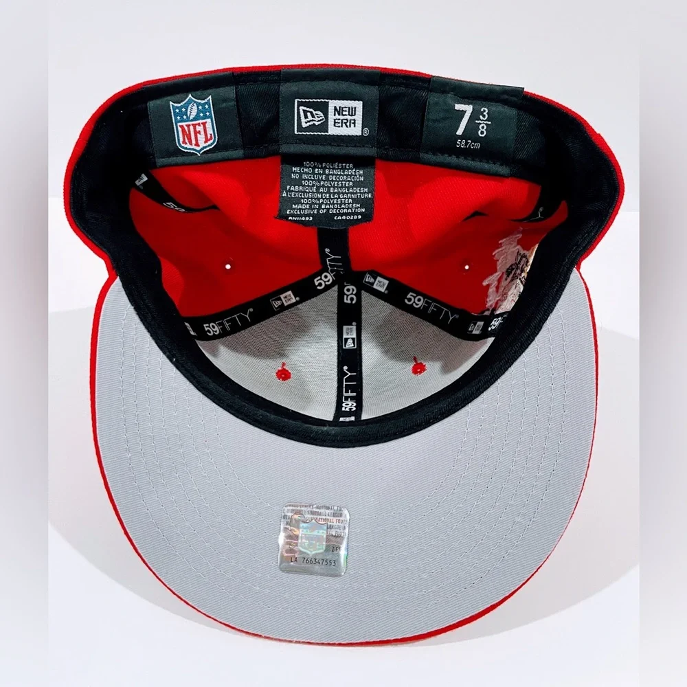 SF 49ERS RED Fitted Hat with THE BAY AREA 49ERS CALI PATCH. Unisex. - Picture 8 of 10